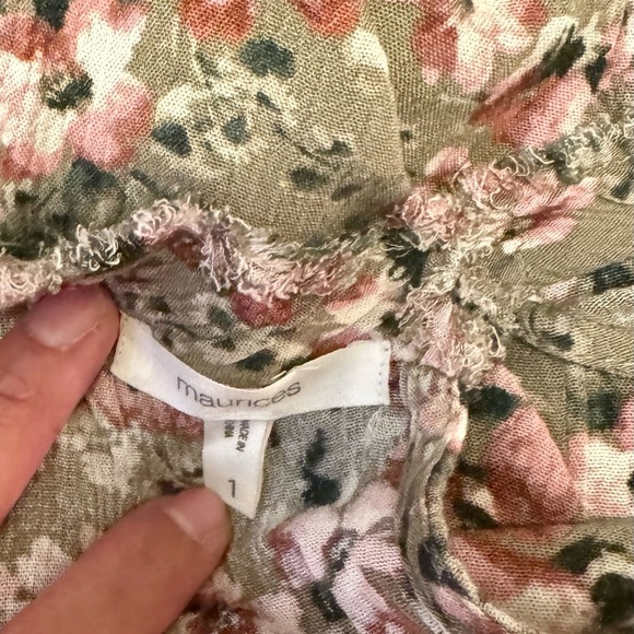 Maurices Floral Sleeveless Blouse - Pink and Green - Picture 3 of 3